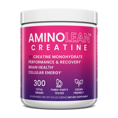AminoLean Creatine for Women and Men, Pure Micronized Creatine Monohydrate Powder Supplement for Muscle Toning, Mood Support, Energy Boost, and Brain Health, 300g - Maple Wellness Supplements