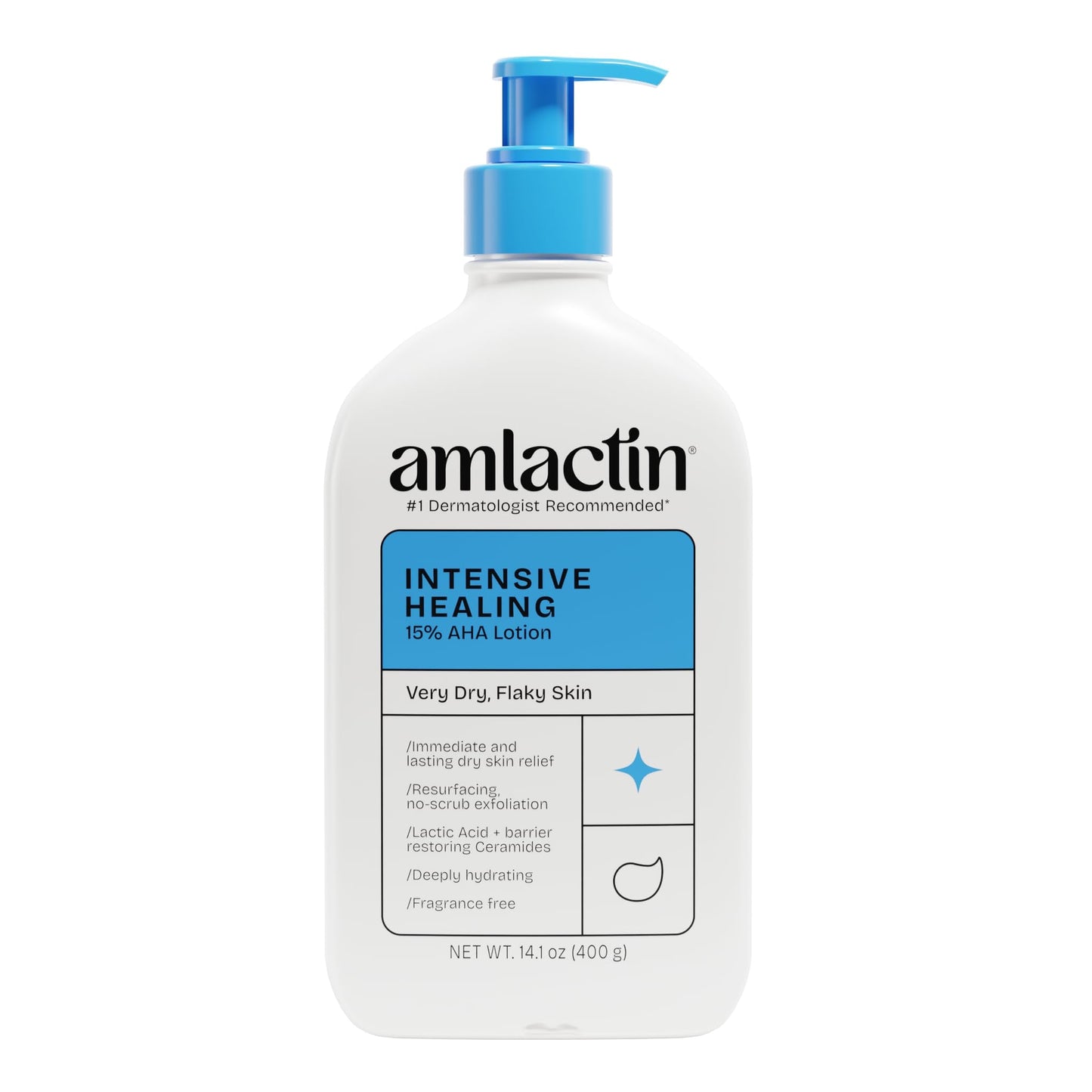 AmLactin Intensive Healing Body Lotion - Therapeutic Lotion for Extremely Dry Skin - No-Scrub Exfoliator and Moisturizer - Maple Wellness Supplements
