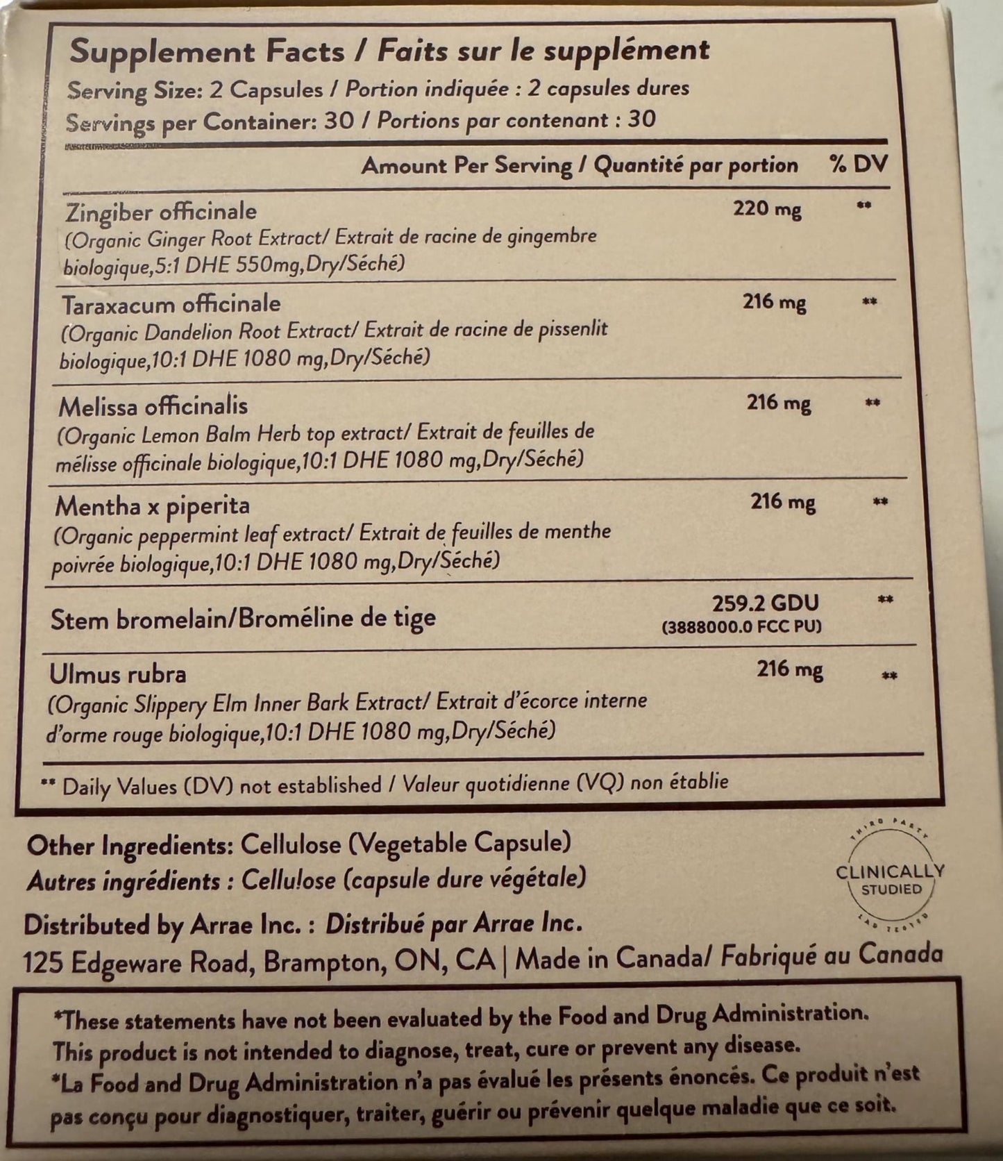 Arrae Fast-Acting Bloating Relief Digestive Enzymes, All Natural Bloat, Gas & Indigestion Relief Capsules, 60 Count - Maple Wellness Supplements