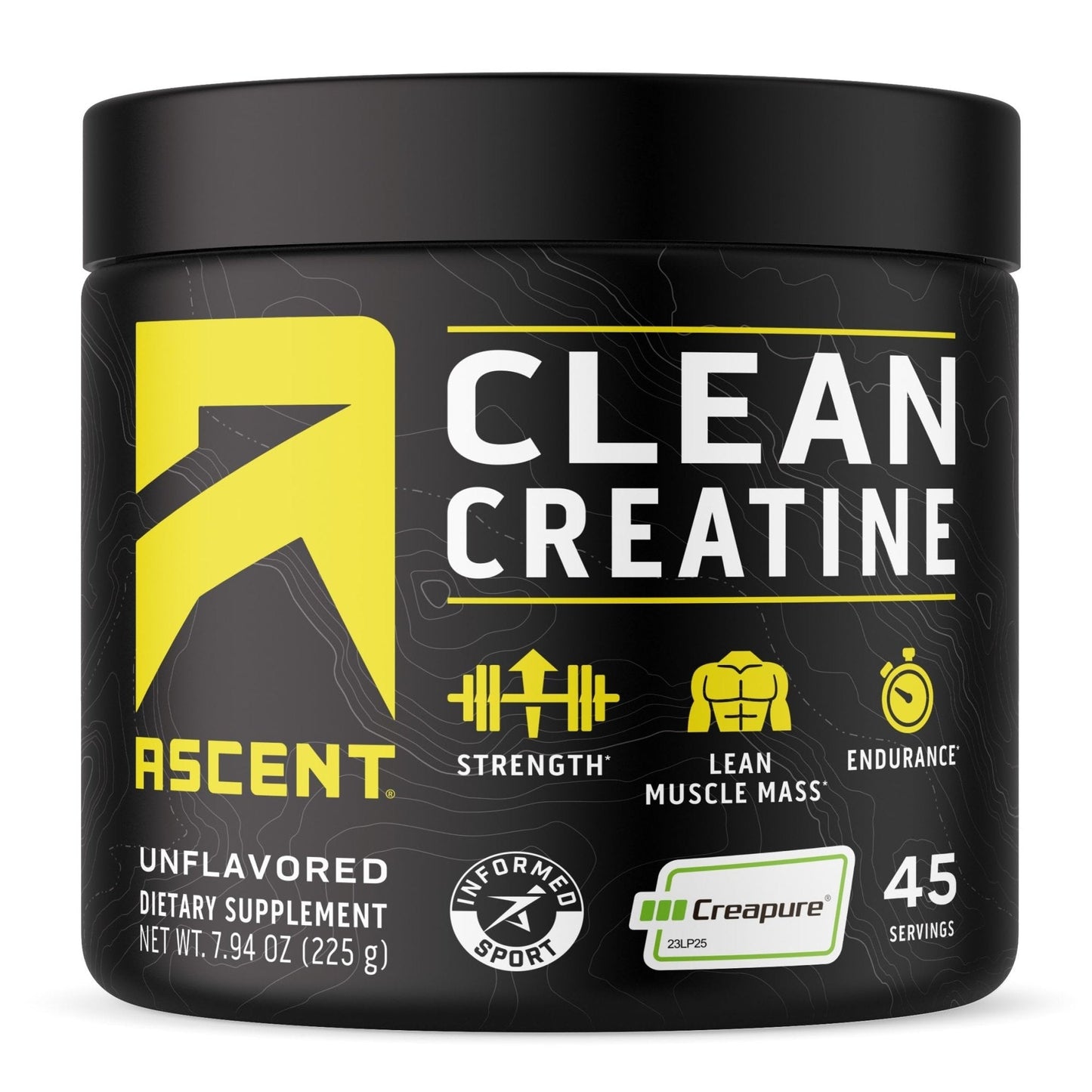 Ascent Clean Creatine Monohydrate Powder - 5G Per Serving, Creapure Supplement - Unflavored, 45 Servings - Maple Wellness Supplements