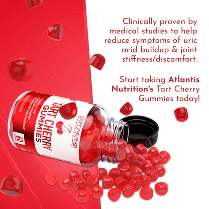 Atlantis Nutrition Tart Cherry Gummies with Celery Seed Extract - Advanced Uric Acid Cleanse for Immediate Relief | Joint Relief & Recovery - Maple Wellness Supplements