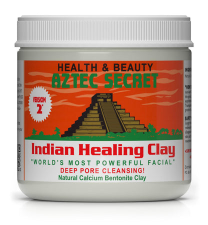 Aztec Secret– Indian Healing Clay 16 Oz – Deep Pore Cleansing Facial & Body Mask – The Original 100% Natural Calcium Bentonite Clay – New Version 2 - Maple Wellness Supplements