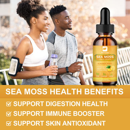 B BEWORTHS Sea Moss Liquid Drops - Organic Irish Sea Moss Gel with Burdock Root - Maple Wellness Supplements