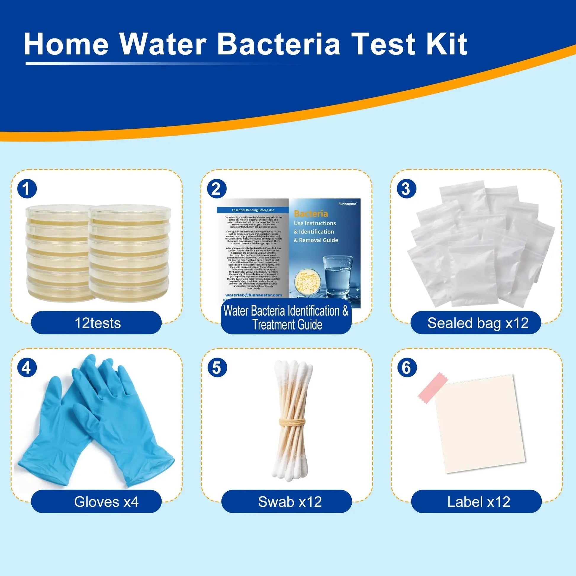 Bacteria Test Kits for Drinking Water - 12 Tests Detect Coliform, E.coli & All Bacteria | Home Quality Testing Kit for Well, Tap, Pool, Hot Tub & City Water | Easy DIY Tester with Free Lab Analysis - Maple Wellness Supplements