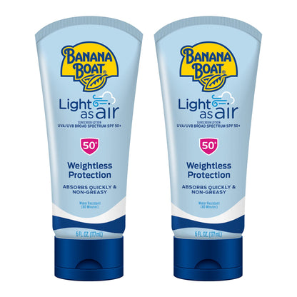Banana Boat Light As Air Sunscreen Lotion SPF 50 Twin Pack | Lightweight & Non-Greasy Lotion Sunscreen SPF 50 - Maple Wellness Supplements