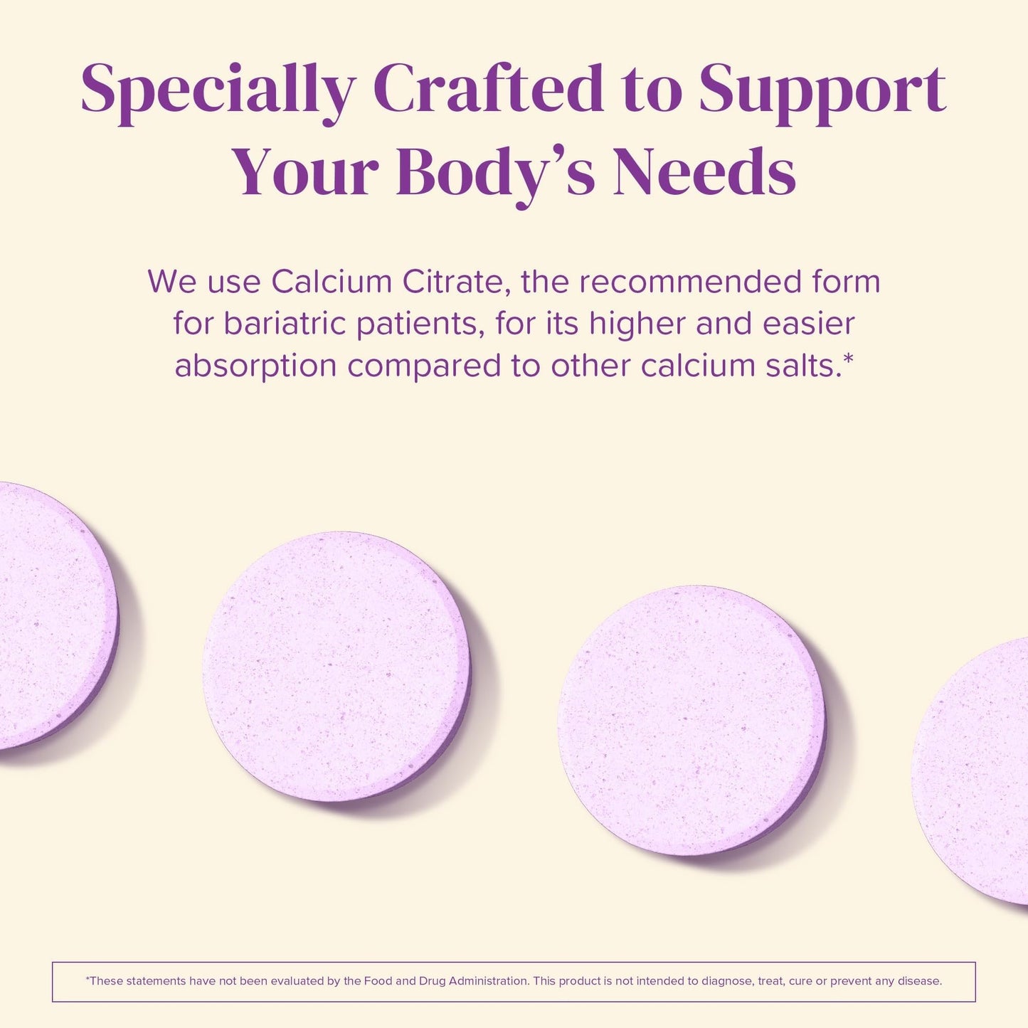 BariMelts Calcium Citrate with Vitamin D3 & Magnesium, 120 Smooth-Dissolving Tablets (1-Month Supply), Bariatric Calcium Supplements - Maple Wellness Supplements