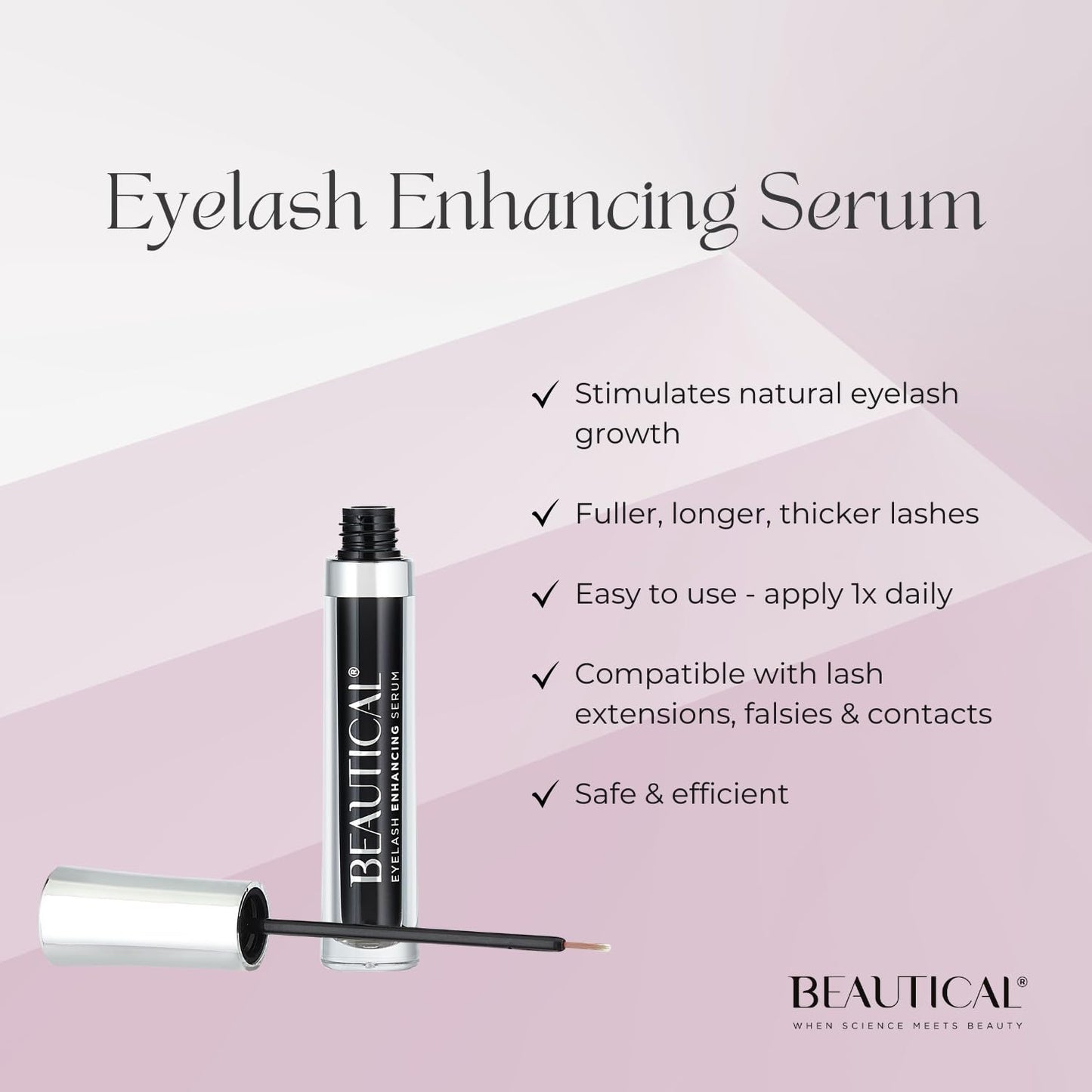 BEAUTICAL Eyelash Serum – Lash Enhancing & Conditioning Formula with Botanical Ingredients for the Appearance of Fuller, Shinier & Healthier-Looking Lashes – Nourishing Lash Care, 3ml - Maple Wellness Supplements