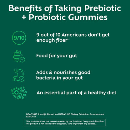 Benefiber Prebiotic Friendly Fiber Supplement Gummies with Probiotics for Digestive Health, Assorted Fruit Flavors - 50 Count - Maple Wellness Supplements