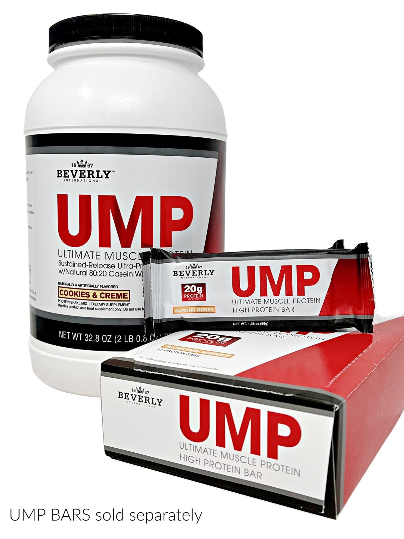 Beverly International UMP Protein Powder, Cookies & Cream. Unique Whey-Casein Ratio Builds Lean Muscle. Easy to Digest. No Bloat. (32.8 oz) 2lb .8 oz - Maple Wellness Supplements