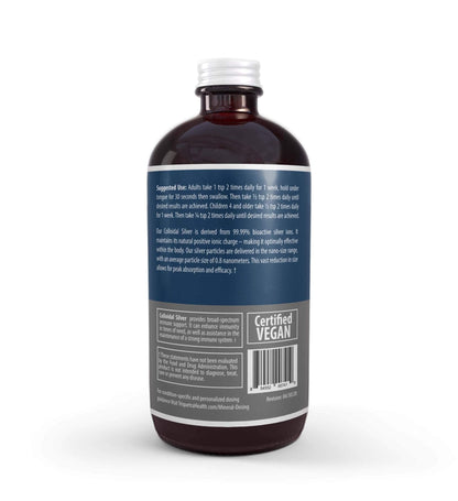 Bioactive Colloidal Silver - 8 oz, Glass Bottle, Vegan, Safe Doses with Highest Effectiveness - Nano Ions, 30 PPM - Immune Support (48 Servings) - Maple Wellness Supplements