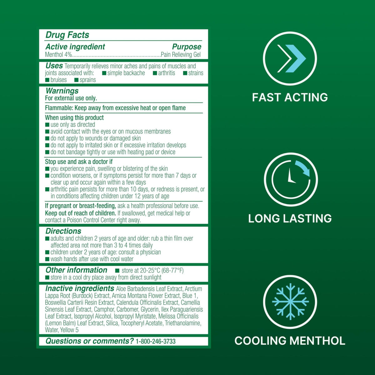 Biofreeze Gel Pain Relief, Knee & Lower Back Pain Relief, Arthritis Pain Reliever, Sore Muscle Relief, Neck Pain Relief, Cooling Joint Pain Relief, Menthol Gel 3 Fl Oz - Maple Wellness Supplements