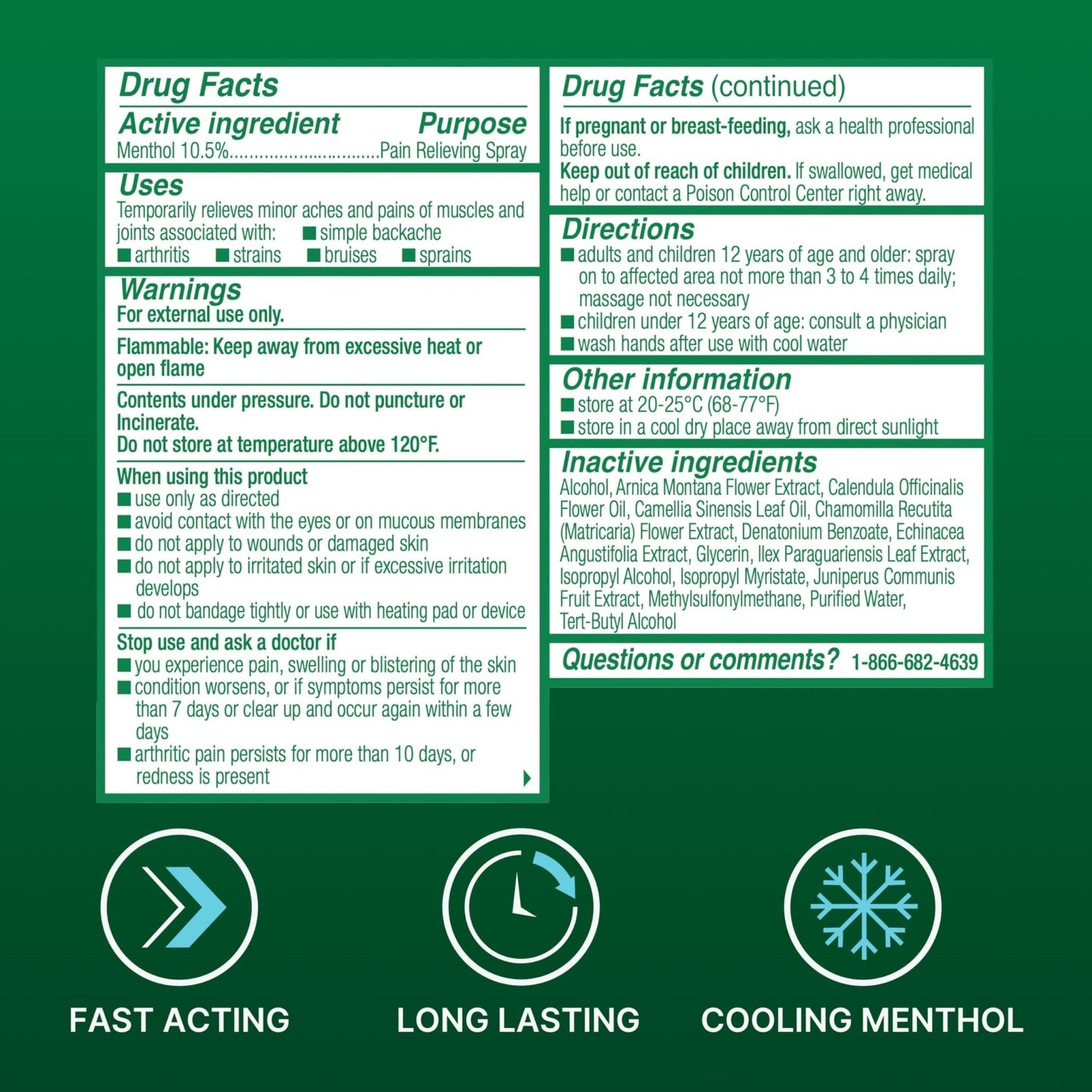 Biofreeze Menthol Pain Relieving Spray 3 FL OZ Colorless Aerosol Spray for Pain Relief Associated with Sore Muscles, Arthritis, Simple Backaches, and Joint Pain (Packaging May Vary) - Maple Wellness Supplements