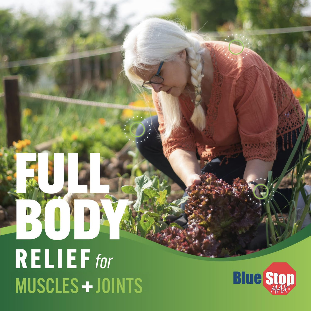 Blue Stop Max Massage Gel for Body Aches, 16 oz Pump Bottle; 3 in 1 Product Relieves Body Aches, Supports Joints and Nourishes The Skin - Maple Wellness Supplements