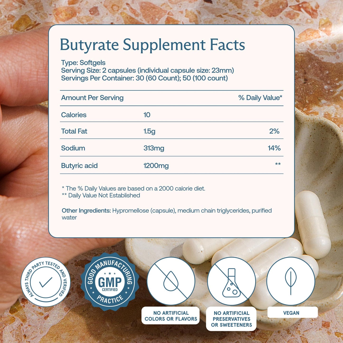 BodyBio Butyrate - Postbiotic for Gut Health, Digestive Support, Bloat, Gas & Constipation Relief, Leaky Gut Repair - Sodium - Maple Wellness Supplements