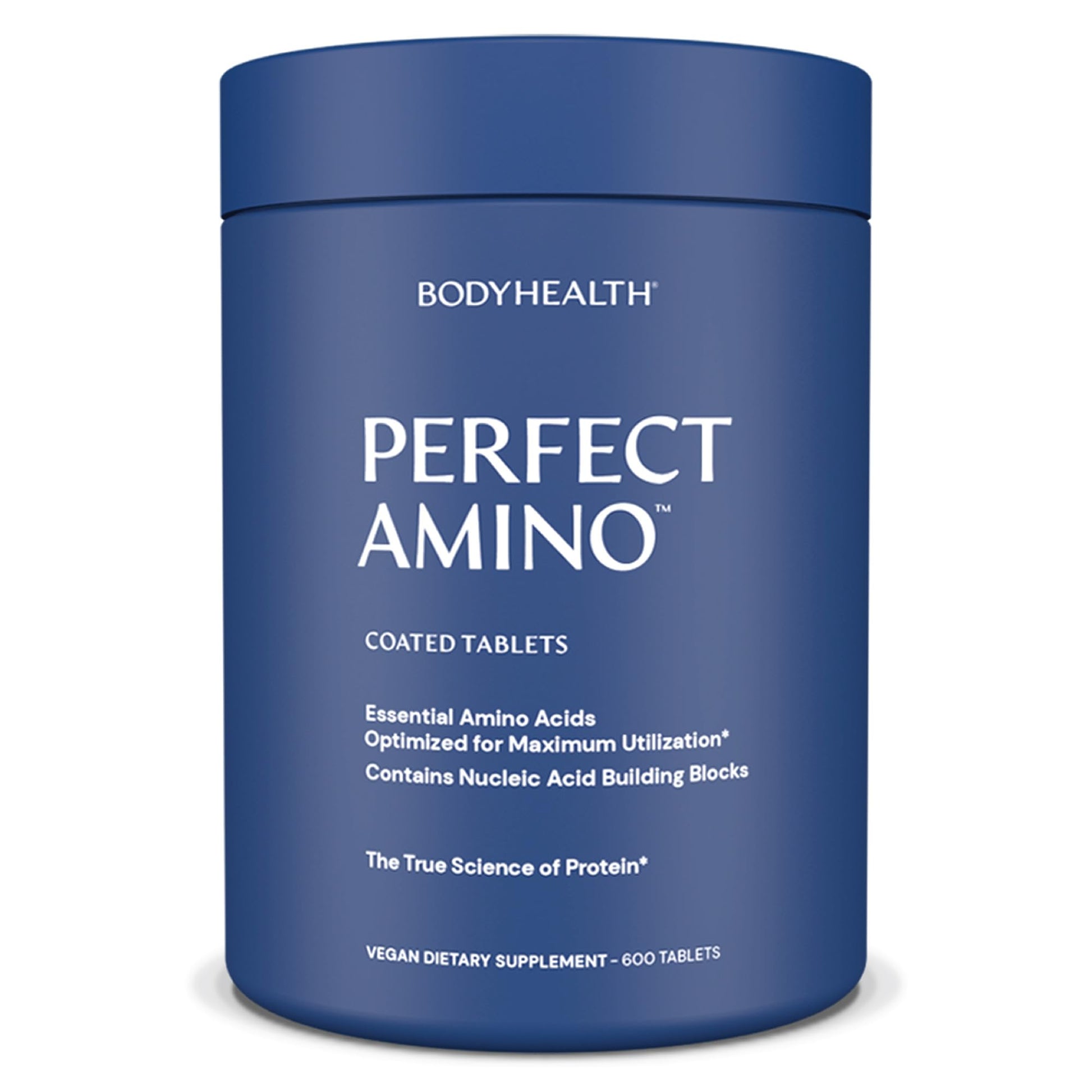 BodyHealth PerfectAmino (600 ct) Easy to Swallow Tablets, Essential Amino Acids Supplement with BCAAs, Vegan Protein for Pre/Post Workout & Muscle Recovery with Lysine, Tryptophan, Leucine, Methionine - Maple Wellness Supplements