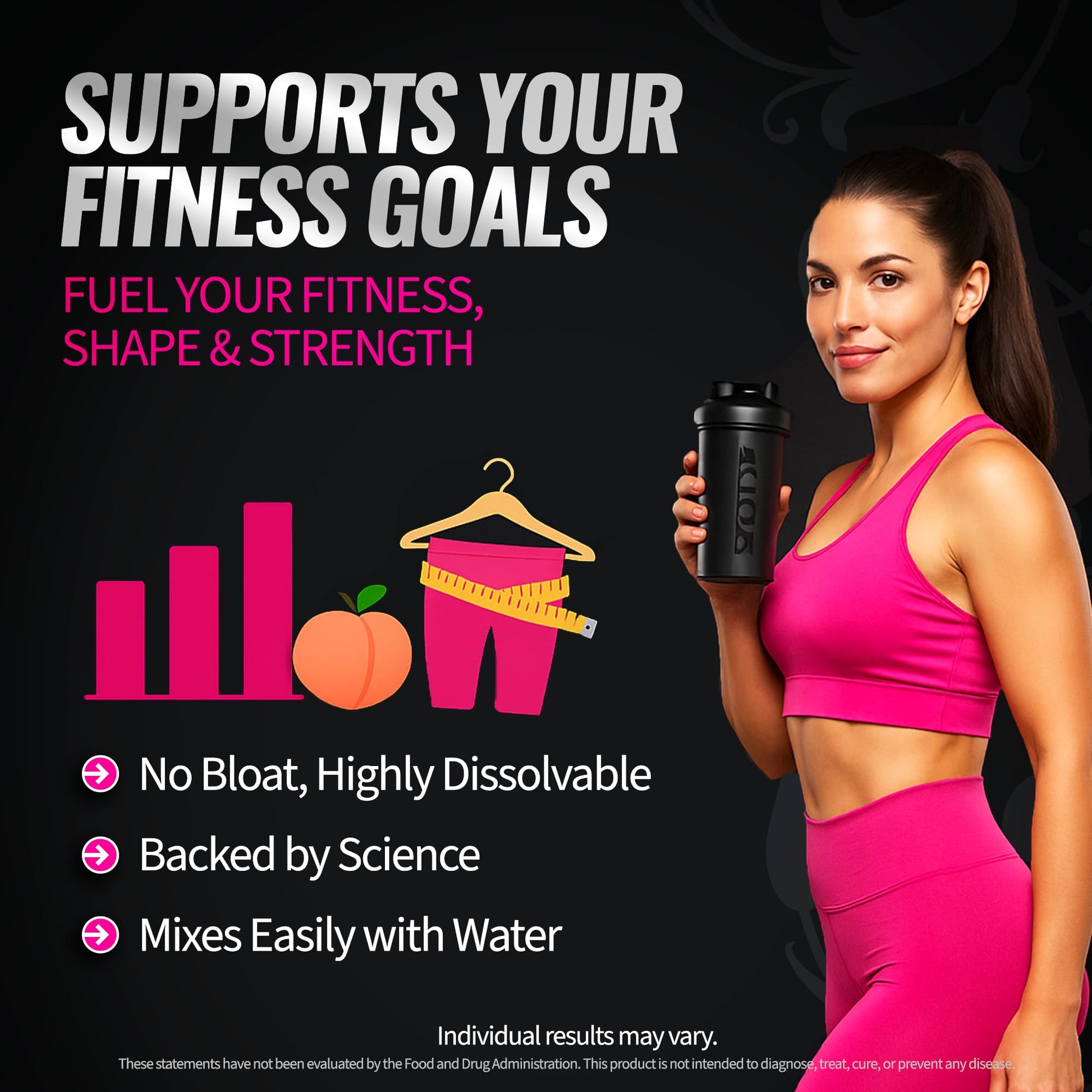 Bold Buns Creatine for Women – Supplement with Collagen & BCAA – Supports Muscle Development, Post-Workout Recovery, Skin Elasticity, - Maple Wellness Supplements