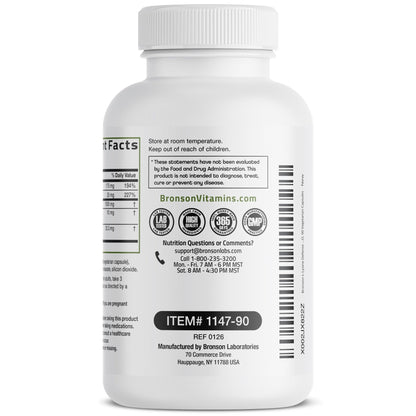 Bronson L-Lysine Defense Immune Support Complex 1500 MG L-Lysine Plus Olive Leaf, Garlic, Vitamin C and Zinc - Maple Wellness Supplements