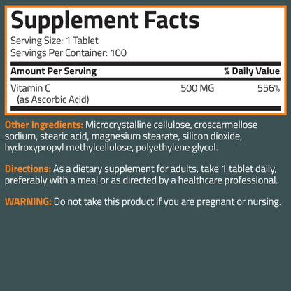 Bronson Vitamin C 500 MG Supports a Healthy Immune System & Antioxidant Protection, Non-GMO, 250 Vegetarian Tablets - Maple Wellness Supplements