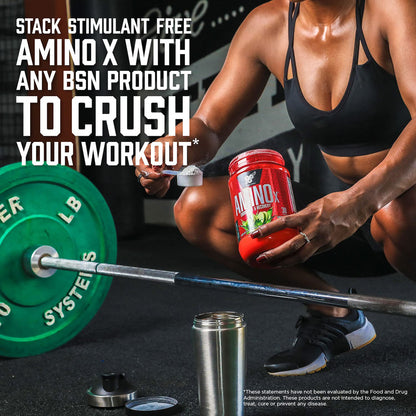 BSN Amino X Muscle Recovery & Endurance Powder, BCAAs, 10 Grams of Amino Acids, Keto Friendly, Caffeine-Free, Support Endurance, Zero Sugar, Fruit Punch, 30 servings, - Maple Wellness Supplements