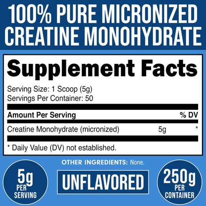 Bucked Up Pure Micronized Creatine Monohydrate for Women and Men - Easy to Mix and Unflavored - 5G Per Serving - Maple Wellness Supplements
