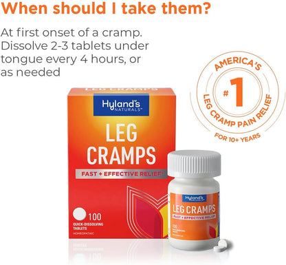 Bundle of Hyland's Leg Cramps Ointment, Arnica Pain Relief Gel, Natural Relief of Calf, Leg and Foot Cramp, 2.5 oz and Leg Cramp Tablets, 100 Count - Maple Wellness Supplements