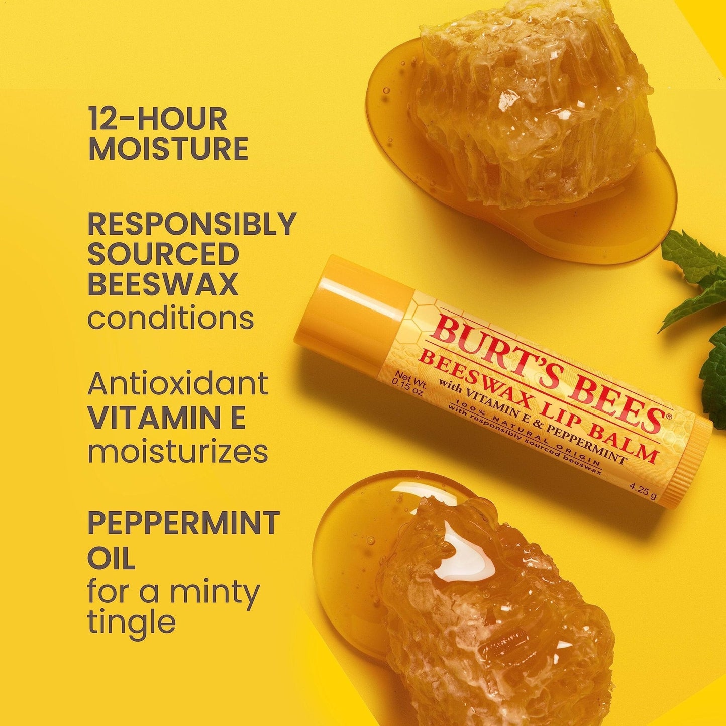 Burt's Bees Lip Balm - Original Beeswax, Lip Moisturizer With Responsibly Sourced Beeswax - Maple Wellness Supplements