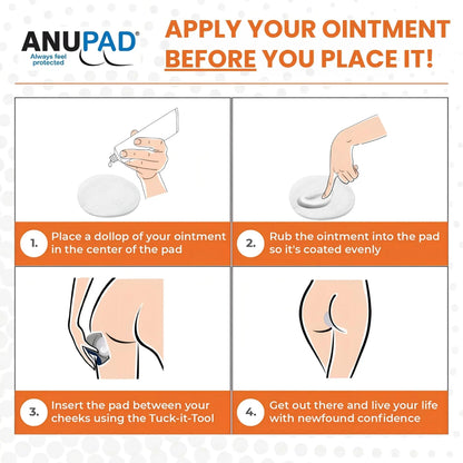 Butts Are Messy - Control The Mess. ANUPAD Premium Absorbent Pads. Confidently Handle Bowel Leakage, Bleeding Hemorrhoids, And The Mess Hemorrhoid Ointments Make. - Maple Wellness Supplements