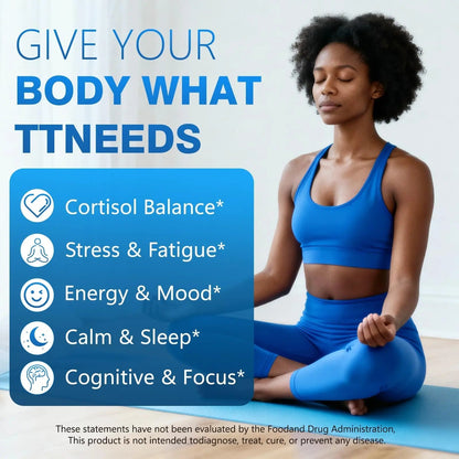 Bvlaue Cortisol Supplements for Women & Men - 15-in-1 Cortisol Reducer Manager Lower w/Ashwagandha,Magnesium,L-Theanine/Saffron Vitamin B6 & B12,60 Vegan CT for Stress Relief Sleep,Mood,Non-GMO - Maple Wellness Supplements