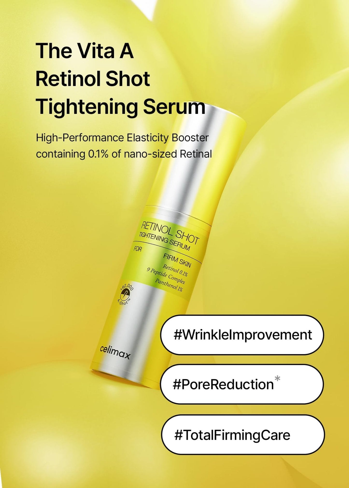 celimax The Vita A Retinol Shot Tightening Serum | with Pure Vitamin A Retinol, Peptide, Pore Minimizer - Maple Wellness Supplements