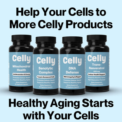 Celly NAD Booster | Longevity Supplement for Healthy Aging with NR (Nicotinamide Riboside) and Nicotinamide | Promotes Cell Function & Vitality | Non-GMO & 3rd Party Tested - Maple Wellness Supplements