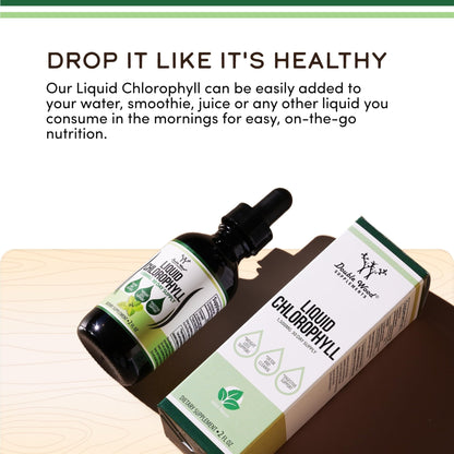 Chlorophyll Liquid Drops - for Digestion, Gut Health, Energy and Detox - Vegan Safe - Maple Wellness Supplements
