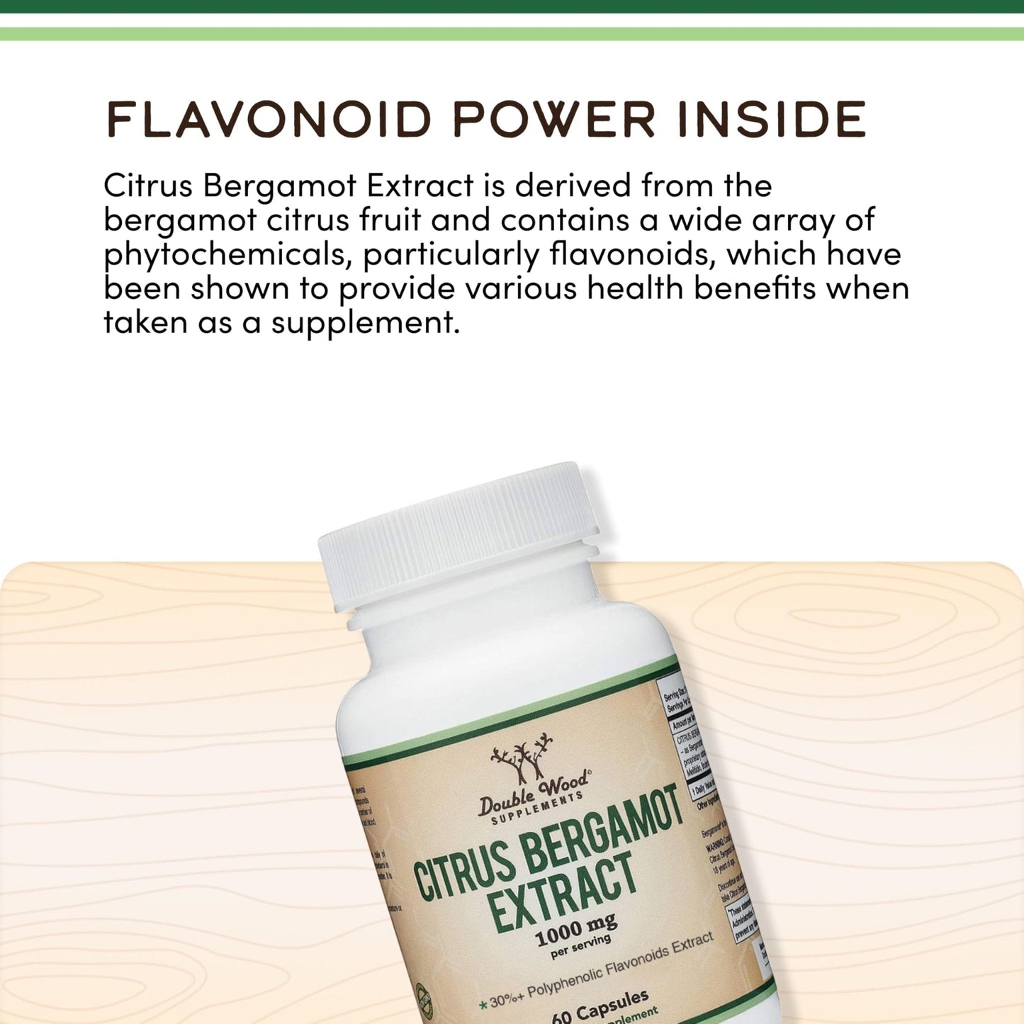 Citrus Bergamot Supplement, 1000mg, 60 Capsules - Supports Healthy Cholesterol & Triglyceride Levels - 1,000mg Servings - Maple Wellness Supplements