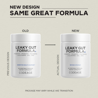 Codeage Leaky Gut Supplement, L-Glutamine, N-Acetylglucosamine, Probiotic, Butyric Acid, Polyphenols, Quercetin, DGL, Marshmallow Root, Berberine, BioPerine - Maple Wellness Supplements