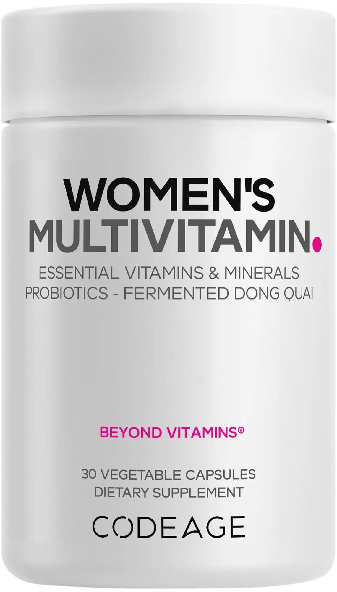 Codeage Women’s Multivitamin - Vitamins A, C, D3, E, B6, B12, Folate, Calcium, Magnesium, Iron, Dong Quai, Probiotics - 1 Capsule Per Serving - Maple Wellness Supplements