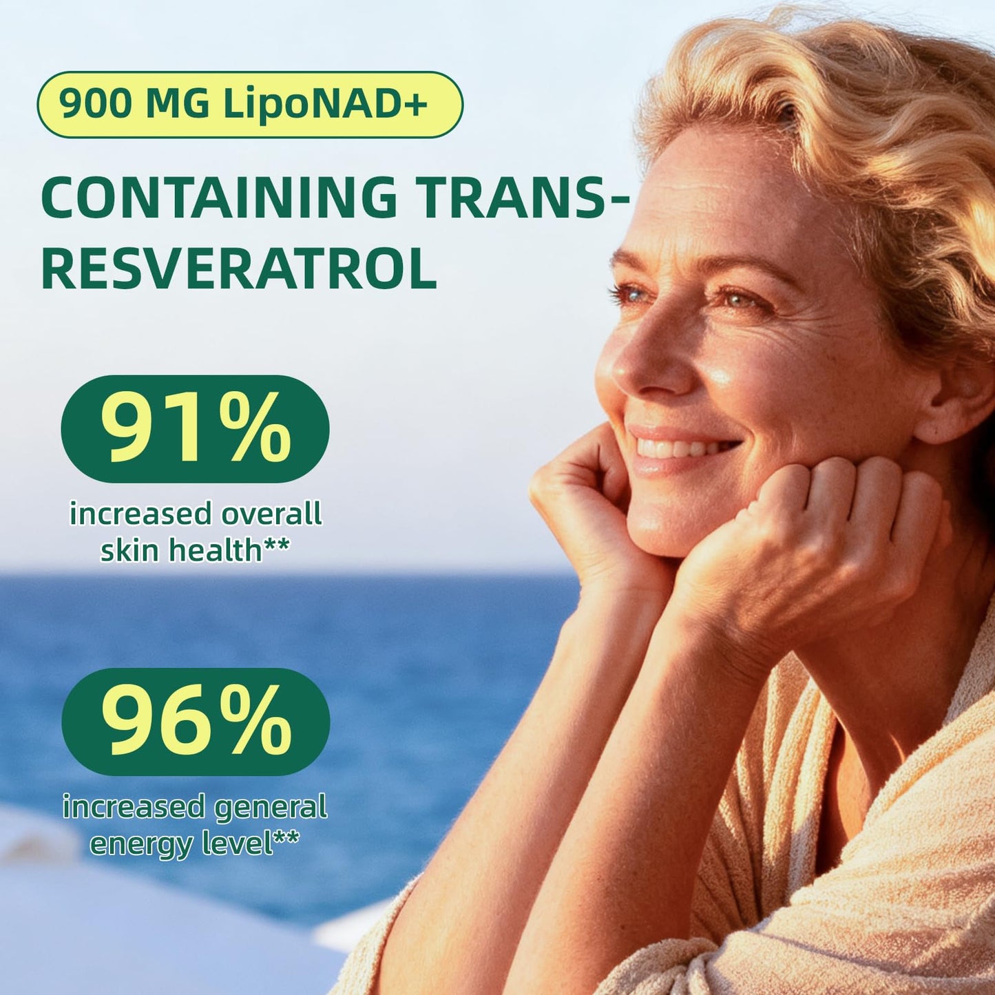 CodinAgrin NAD+ Supplement with Resveratrol 900mg Nicotinamide Adenine Dinucleotide Complex for Cellular Energy Repair, Anti-Aging & Mental Clarity Support, Non-GMO, Vegetarian Friendly, 100 Capsules - Maple Wellness Supplements