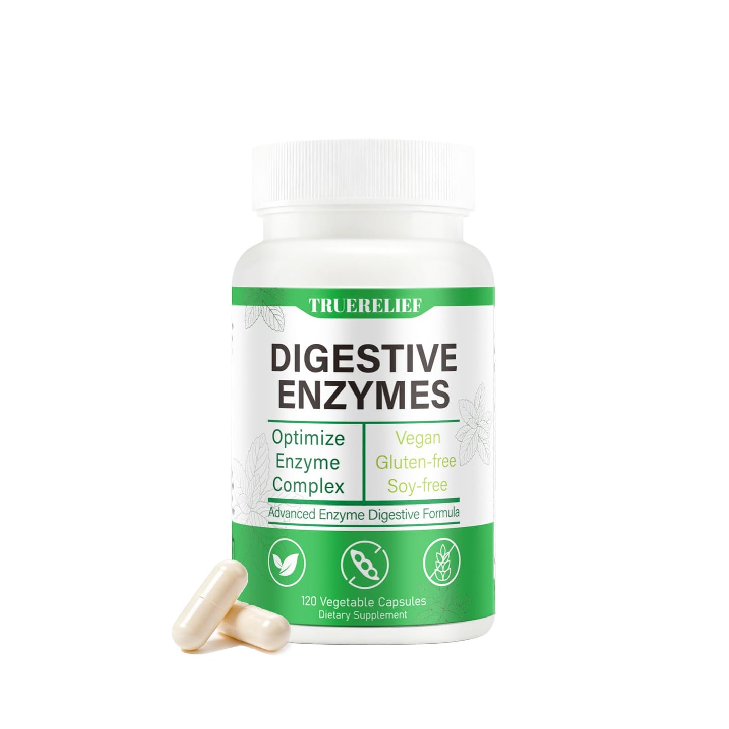 Complete Digestive Enzymes Supplement for Gut Health & Bloating Relief - Enhanced with Lipase Amylase Bromelain for Protein Carb - Maple Wellness Supplements