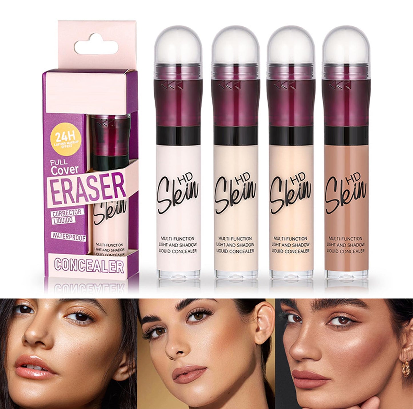 Concealer Stick Foundation Concealer Moisturizing Hydration Brightening Skin Tone Concealer Oil Control Waterproof With Applicator Cushion - Maple Wellness Supplements