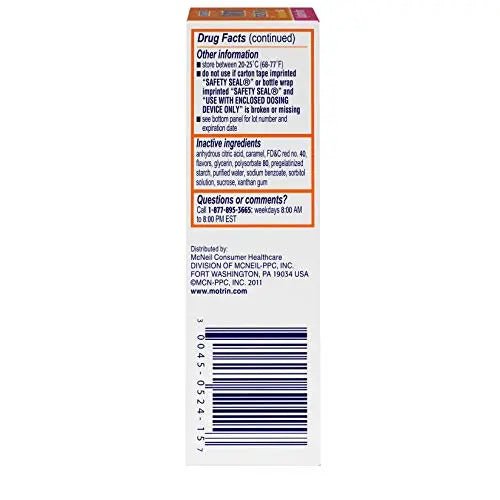 Concentrated Motrin Aspirin, 0.5 Fluid Ounce - Maple Wellness Supplements