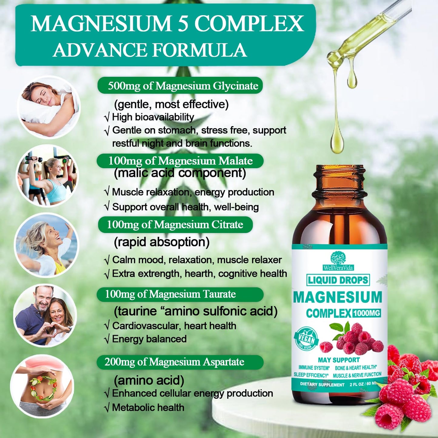 Cortisol Detox for Women & Men w. Super Calm 16-in-1 Magnesium, Theanine, Ashwagandha, St Johns Wort, Lemon Balm, Cortisol Wellness Liquid Drops for Balanced Cortisol, Harmone Balanced & Relaxation - Maple Wellness Supplements
