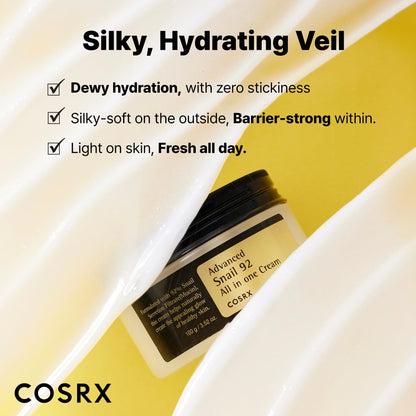 COSRX Snail Mucin 92% Face Moisturizer, 3.52 Oz, Lightweight Moisturing Cream for Soft - Maple Wellness Supplements