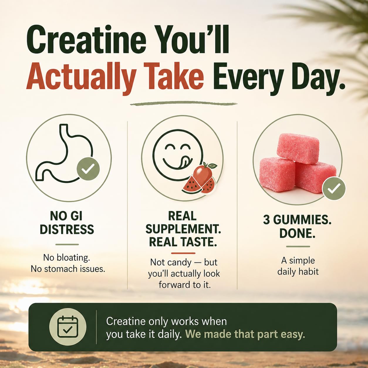 Creatine Monohydrate Gummies 5g - Only 2g Sugar, Made in USA - Sour Watermelon Flavor - Vegan & 3rd Party Tested - Pre & Post Workout Supplement for Women and Men (120 Count, 40 Servings) - Maple Wellness Supplements