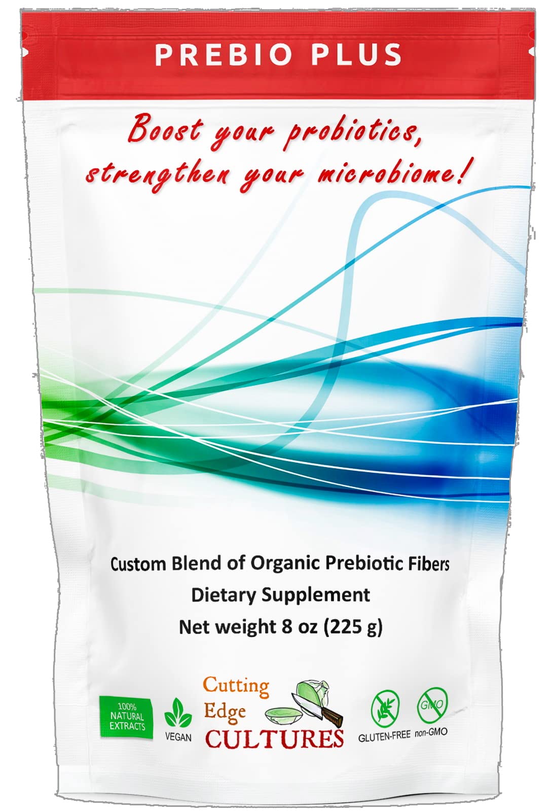 Cutting Edge Cultures Prebio Plus Prebiotic Fiber Powder Best Custom Blend of Organic Prebiotic Fibers Dietary Supplement 8 oz - Maple Wellness Supplements