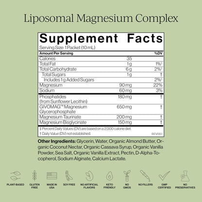 Cymbiotika Liposomal Magnesium Complex – Promotes Relaxation, Restful Sleep, and Heart & Brain Health – Highly Absorbable 3-in-1 Formula - Maple Wellness Supplements