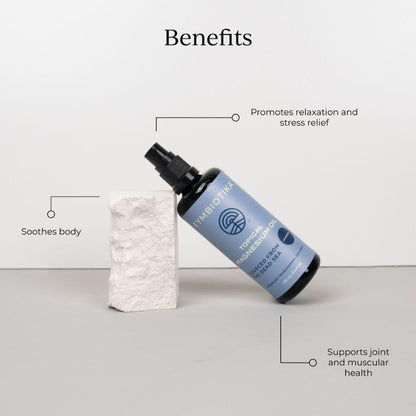 CYMBIOTIKA Topical Magnesium Oil Spray for Body, USA Made, Supplement for Leg Cramps, Muscle, Joint Health & Sleep Support, Includes Magnesium Chloride, Lavender Extract, Aloe Vera - Skin Applicator - Maple Wellness Supplements