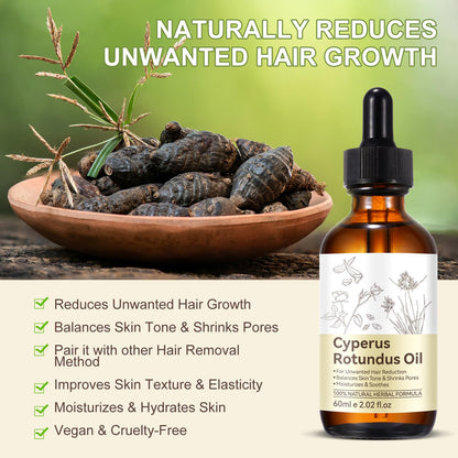 Cyperus Rotundus Oil, Natural for Reducing Body Hair Growth, Cyperus Rotundus Oil for Hair - Maple Wellness Supplements