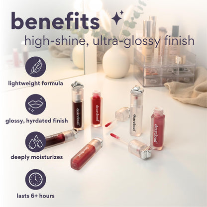 dearcloud Jelly Wave Lush Lip Oil – Clear Lip Gloss and Lip Gloss for Women - Korean skincare essential – Lip Oil for Women with Collagen - Diamond (0.13 oz) - Maple Wellness Supplements