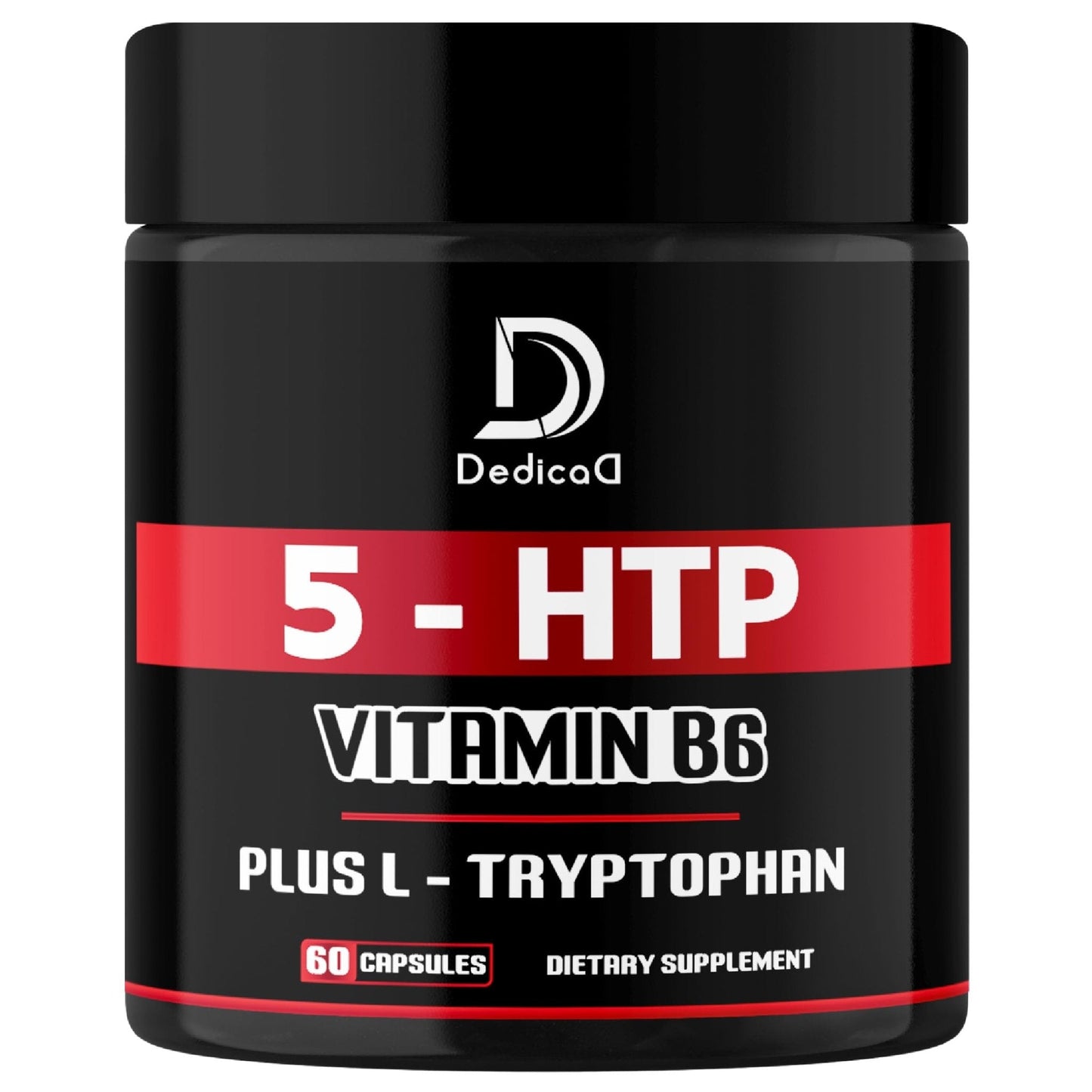 DEDICAD 5 HTP Supplement 1010mg - 60 Capsules - 3in1 Combined with Vitamin B6, L-Tryptophan - Comfortable Mood, Brain Health, Body Management & Immune System Support - Maple Wellness Supplements