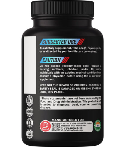 DEDICAD Premium Wormwood Extract Capsules - 5 Month Supply for Immune - 12 Herbs Blended with Black Walnut Leaves, Ginger, Turmeric & More - 150 Counts - Maple Wellness Supplements