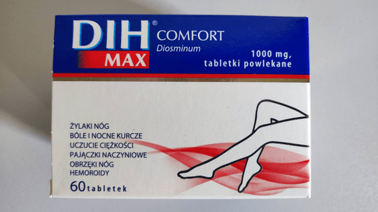 DIH MAX Comfort 1000mg 60 tablets - leg swelling, cramps, varicose - Maple Wellness Supplements
