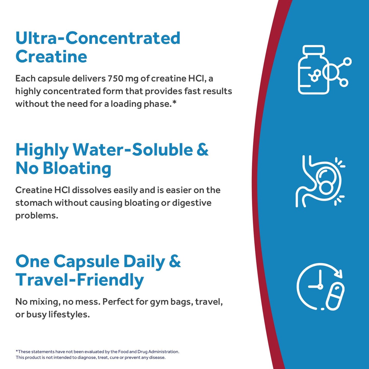 Doctor's Recipes Creatine HCl Capsules, 750 mg, Creatine Hydrochloride for Women & Men, Strength & Recovery, Brain Health, Fast Absorbing, Vegan, 90 Capsules - Maple Wellness Supplements